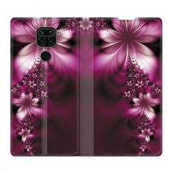 Housse Cuir Portefeuille Pour Xiaomi Redmi Note 9S / 9 Pro Fleur Violette Montante