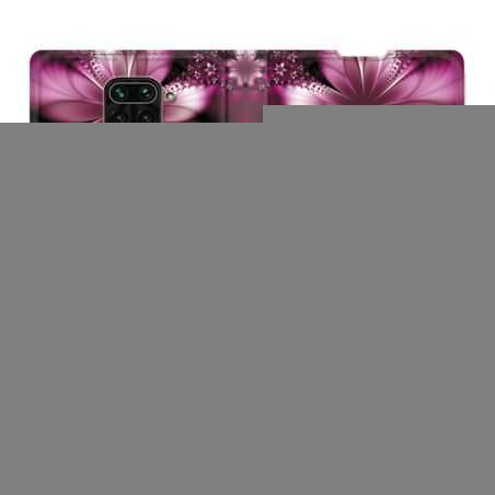 Housse Cuir Portefeuille Pour Xiaomi Redmi Note 9S / 9 Pro Fleur Violette Montante