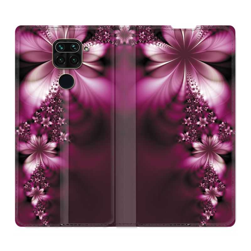 Housse Cuir Portefeuille Pour Xiaomi Redmi Note 9S / 9 Pro Fleur Violette Montante