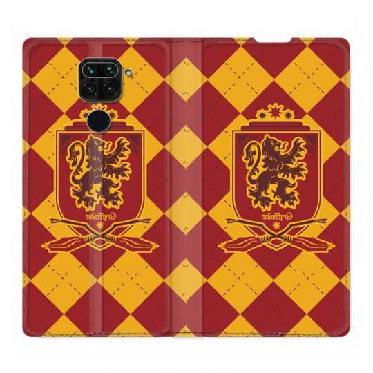 Housse Cuir Portefeuille Pour Xiaomi Redmi Note 9S / 9 Pro WB License Harry Potter Griffindor