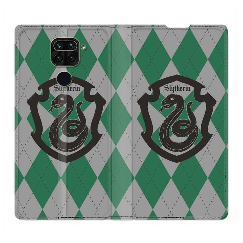 Housse Cuir Portefeuille Pour Xiaomi Redmi Note 9S / 9 Pro WB License Harry Potter Slytherin