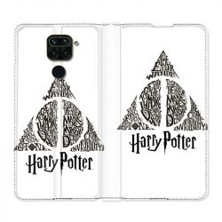 Housse Cuir Portefeuille Pour Xiaomi Redmi Note 9S / 9 Pro WB License Harry Potter Triangle Blanc