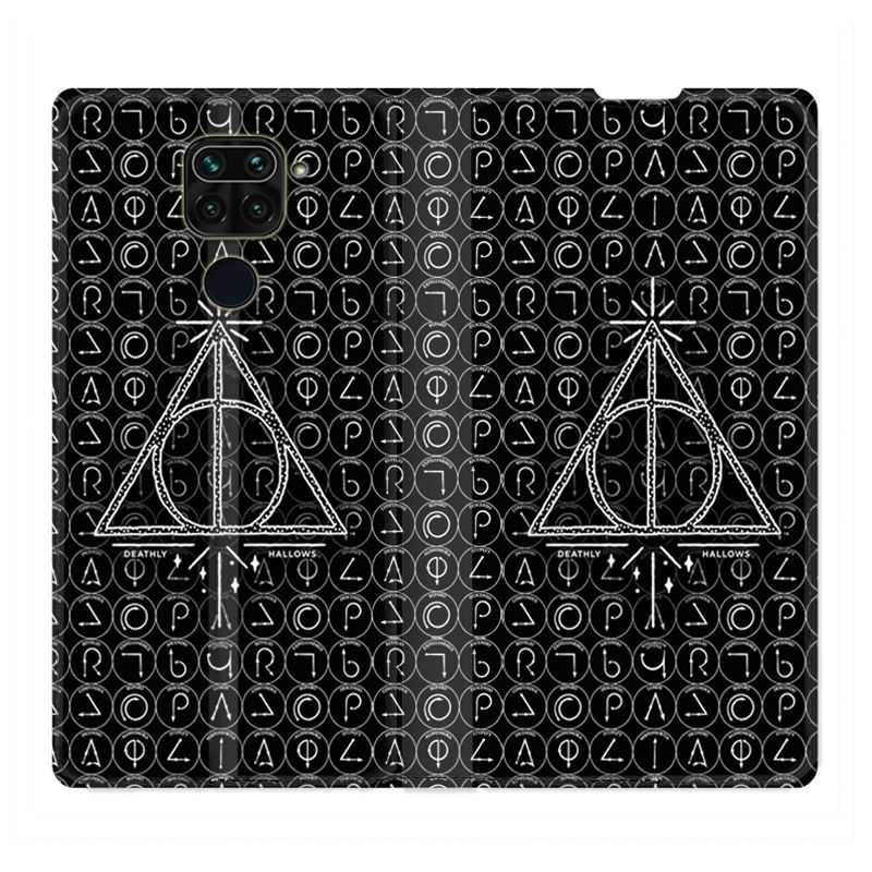 Housse Cuir Portefeuille Pour Xiaomi Redmi Note 9S / 9 Pro WB License Harry Potter Triangle noir