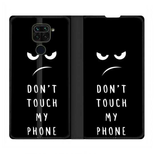 Housse Cuir Portefeuille Pour Xiaomi Redmi Note 9S / 9 Pro Humour Don't Touch