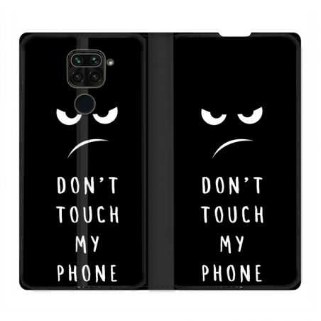 Housse Cuir Portefeuille Pour Xiaomi Redmi Note 9S / 9 Pro Humour Don't Touch