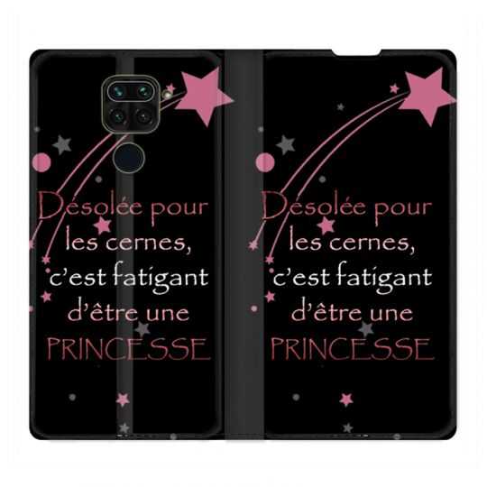 Housse Cuir Portefeuille Pour Xiaomi Redmi Note 9S / 9 Pro Humour Princesse