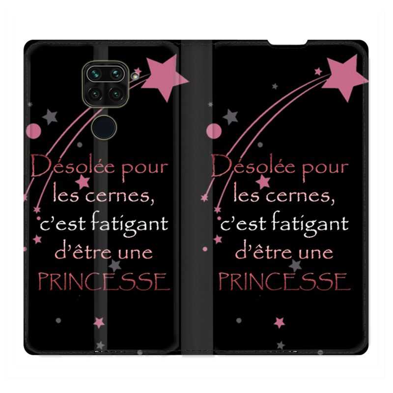 Housse Cuir Portefeuille Pour Xiaomi Redmi Note 9S / 9 Pro Humour Princesse
