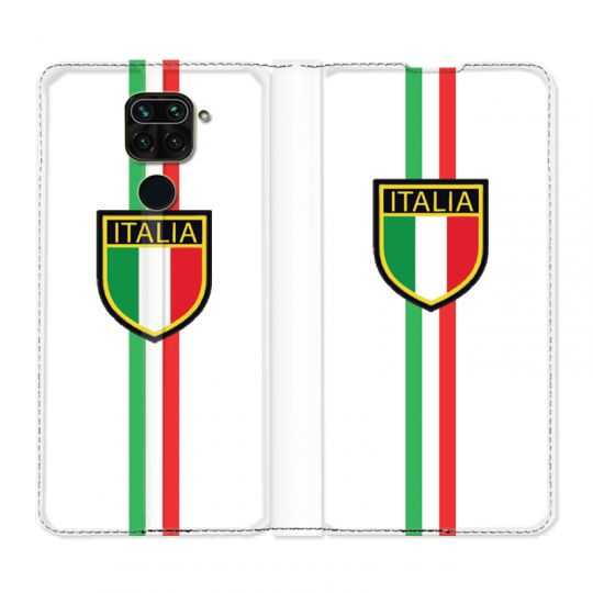 Housse Cuir Portefeuille Pour Xiaomi Redmi Note 9S / 9 Pro Italie 3 Blanc