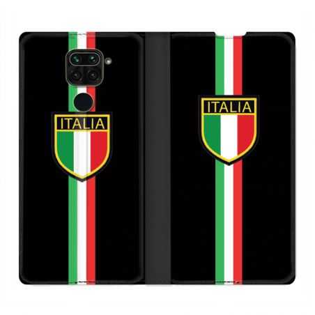 Housse Cuir Portefeuille Pour Xiaomi Redmi Note 9S / 9 Pro Italie 3 Noir