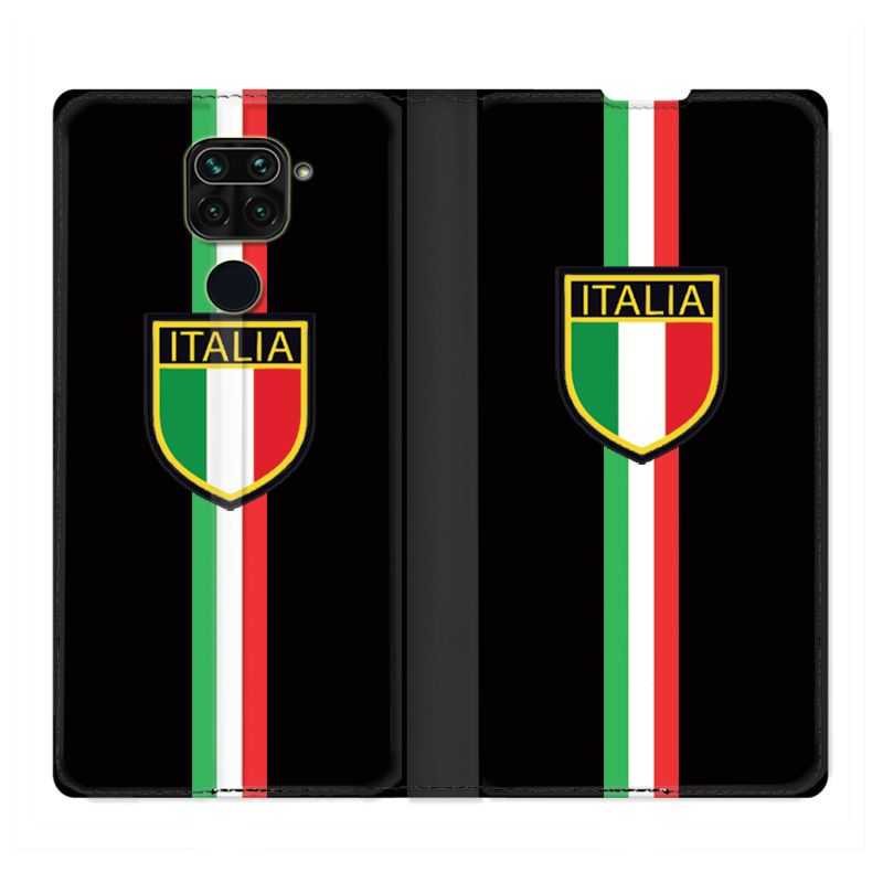 Housse Cuir Portefeuille Pour Xiaomi Redmi Note 9S / 9 Pro Italie 3 Noir