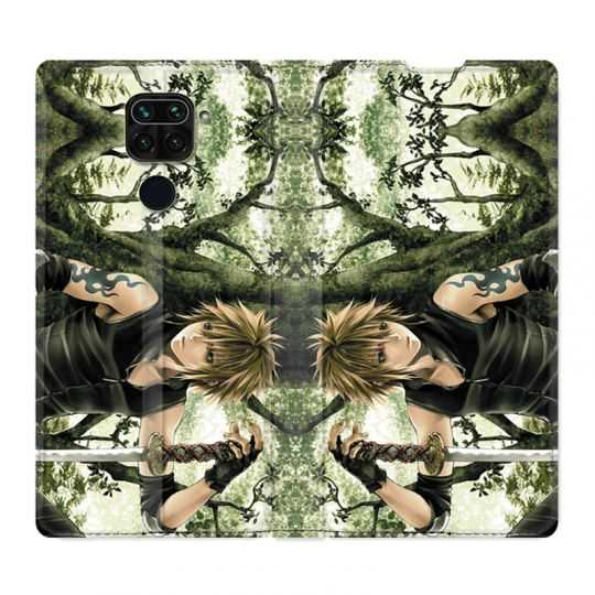 Housse Cuir Portefeuille Pour Xiaomi Redmi Note 9S / 9 Pro Manga Bois