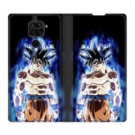 Housse Cuir Portefeuille Pour Xiaomi Redmi Note 9S / 9 Pro Manga Dragon Ball Sangoku Noir