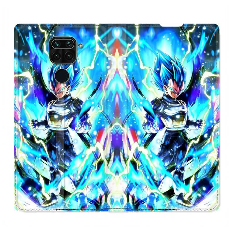 Housse Cuir Portefeuille Pour Xiaomi Redmi Note 9S / 9 Pro Manga Dragon Ball Vegeta Bleu