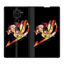Housse Cuir Portefeuille Pour Xiaomi Redmi Note 9S / 9 Pro Manga Fairy Tail Logo Noir