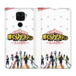Housse Cuir Portefeuille Pour Xiaomi Redmi Note 9S / 9 Pro Manga My Hero Academia Blanc