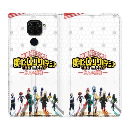 Housse Cuir Portefeuille Pour Xiaomi Redmi Note 9S / 9 Pro Manga My Hero Academia Blanc