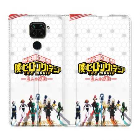 Housse Cuir Portefeuille Pour Xiaomi Redmi Note 9S / 9 Pro Manga My Hero Academia Blanc