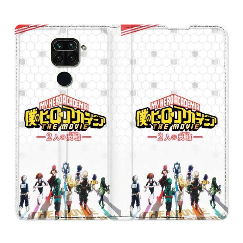 Housse Cuir Portefeuille Pour Xiaomi Redmi Note 9S / 9 Pro Manga My Hero Academia Blanc