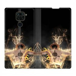Housse Cuir Portefeuille Pour Xiaomi Redmi Note 9S / 9 Pro Manga One Piece Ace Noir