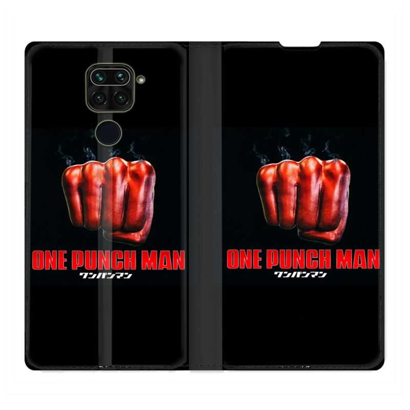 Housse Cuir Portefeuille Pour Xiaomi Redmi Note 9S / 9 Pro Manga One Punch Man Poing