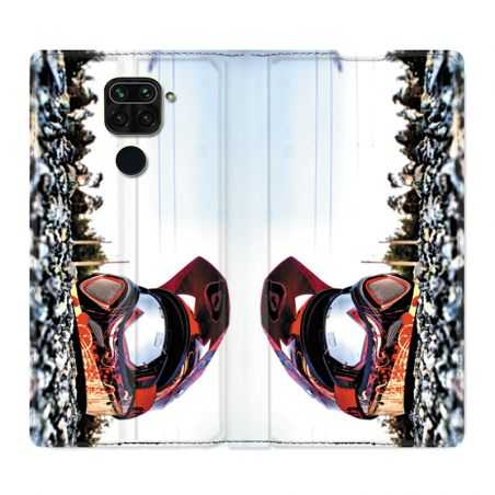 Housse Cuir Portefeuille Pour Xiaomi Redmi Note 9S / 9 Pro Moto Casque Cross