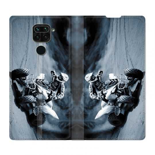 Housse Cuir Portefeuille Pour Xiaomi Redmi Note 9S / 9 Pro Moto Quad