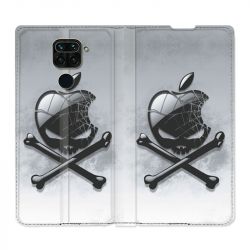 Housse Cuir Portefeuille Pour Xiaomi Redmi Note 9S / 9 Pro Pomme Tete Mort