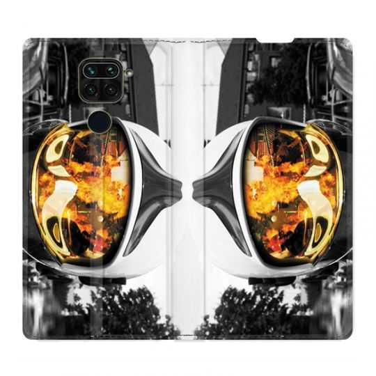 Housse Cuir Portefeuille Pour Xiaomi Redmi Note 9S / 9 Pro Pompier Casque Feu