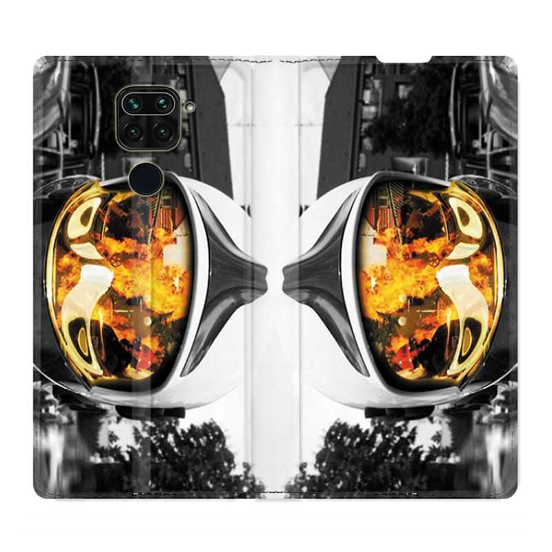 Housse Cuir Portefeuille Pour Xiaomi Redmi Note 9S / 9 Pro Pompier Casque Feu