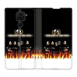 Housse Cuir Portefeuille Pour Xiaomi Redmi Note 9S / 9 Pro Pompier Soldat