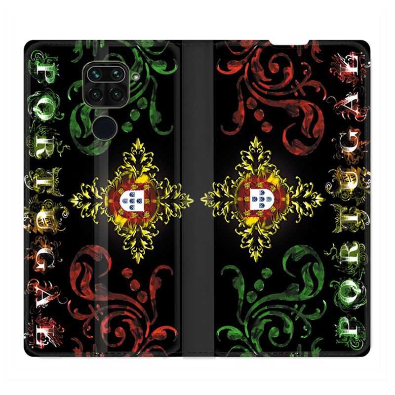 Housse Cuir Portefeuille Pour Xiaomi Redmi Note 9S / 9 Pro Portugal Arabesque
