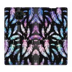 Housse Cuir Portefeuille Pour Xiaomi Redmi Note 9S / 9 Pro Psychedelic Plume