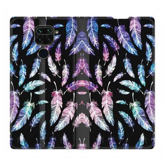 Housse Cuir Portefeuille Pour Xiaomi Redmi Note 9S / 9 Pro Psychedelic Plume