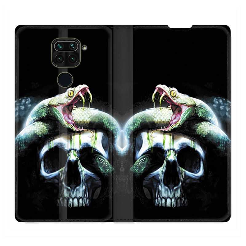 Housse Cuir Portefeuille Pour Xiaomi Redmi Note 9S / 9 Pro serpent Crane