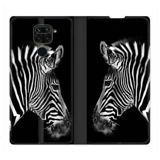 Housse Cuir Portefeuille Pour Xiaomi Redmi Note 9S / 9 Pro Savane Zebra