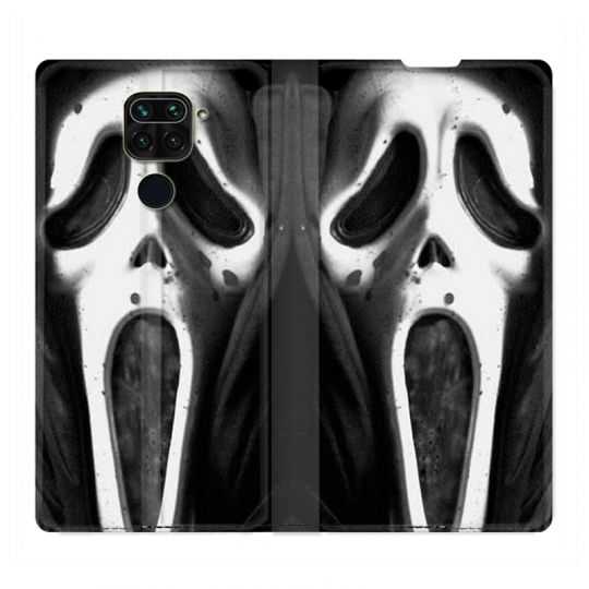 Housse Cuir Portefeuille Pour Xiaomi Redmi Note 9S / 9 Pro Scream Noir