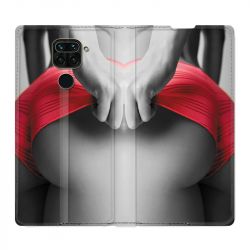 Housse Cuir Portefeuille Pour Xiaomi Redmi Note 9S / 9 Pro Sexy Tanga Rouge
