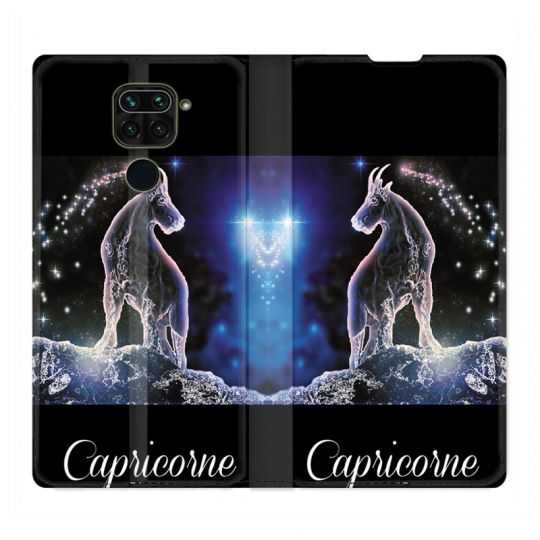 Housse Cuir Portefeuille Pour Xiaomi Redmi Note 9S / 9 Pro Signe Zodiaque 2 Capricorne