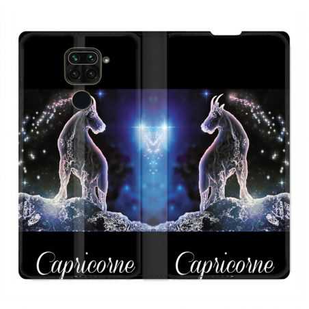 Housse Cuir Portefeuille Pour Xiaomi Redmi Note 9S / 9 Pro Signe Zodiaque 2 Capricorne