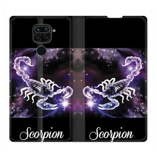 Housse Cuir Portefeuille Pour Xiaomi Redmi Note 9S / 9 Pro Signe Zodiaque 2 Scorpion