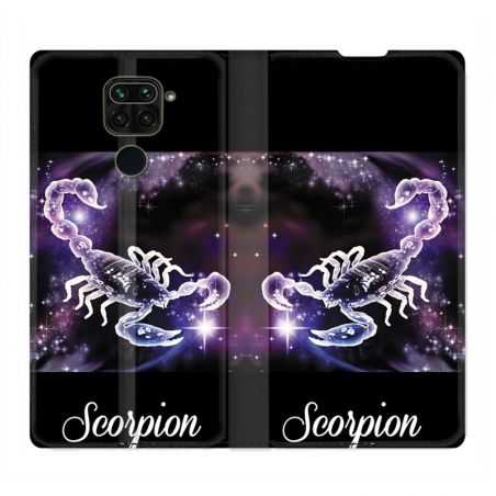 Housse Cuir Portefeuille Pour Xiaomi Redmi Note 9S / 9 Pro Signe Zodiaque 2 Scorpion