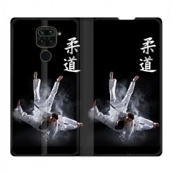 Housse Cuir Portefeuille Pour Xiaomi Redmi Note 9S / 9 Pro Judo Noir