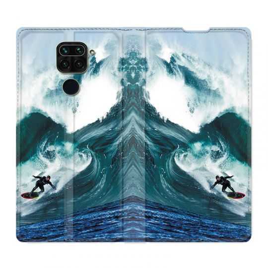 Housse Cuir Portefeuille Pour Xiaomi Redmi Note 9S / 9 Pro Surf Vague
