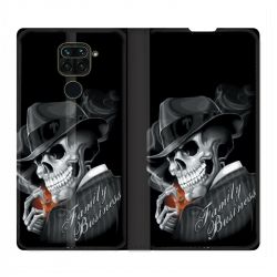 Housse Cuir Portefeuille Pour Xiaomi Redmi Note 9S / 9 Pro Tete de Mort family business