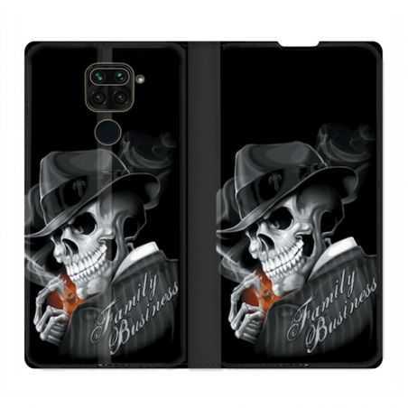 Housse Cuir Portefeuille Pour Xiaomi Redmi Note 9S / 9 Pro Tete de Mort family business