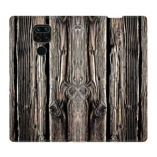Housse Cuir Portefeuille Pour Xiaomi Redmi Note 9S / 9 Pro Texture Bois