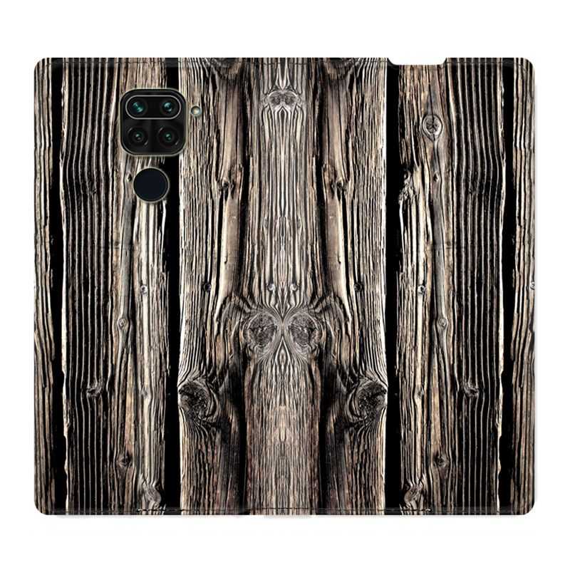 Housse Cuir Portefeuille Pour Xiaomi Redmi Note 9S / 9 Pro Texture Bois