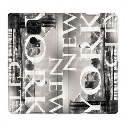 Housse Cuir Portefeuille Pour Xiaomi Redmi Note 9S / 9 Pro Amerique USA New York