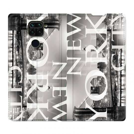 Housse Cuir Portefeuille Pour Xiaomi Redmi Note 9S / 9 Pro Amerique USA New York
