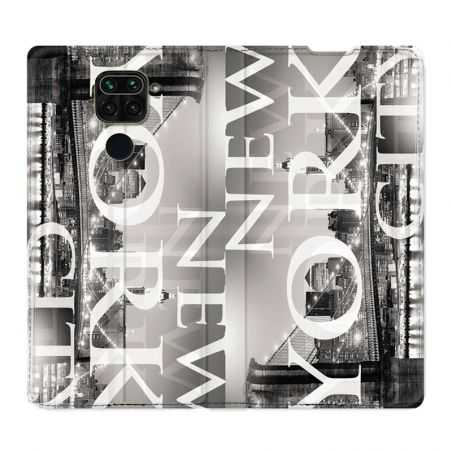 Housse Cuir Portefeuille Pour Xiaomi Redmi Note 9S / 9 Pro Amerique USA New York